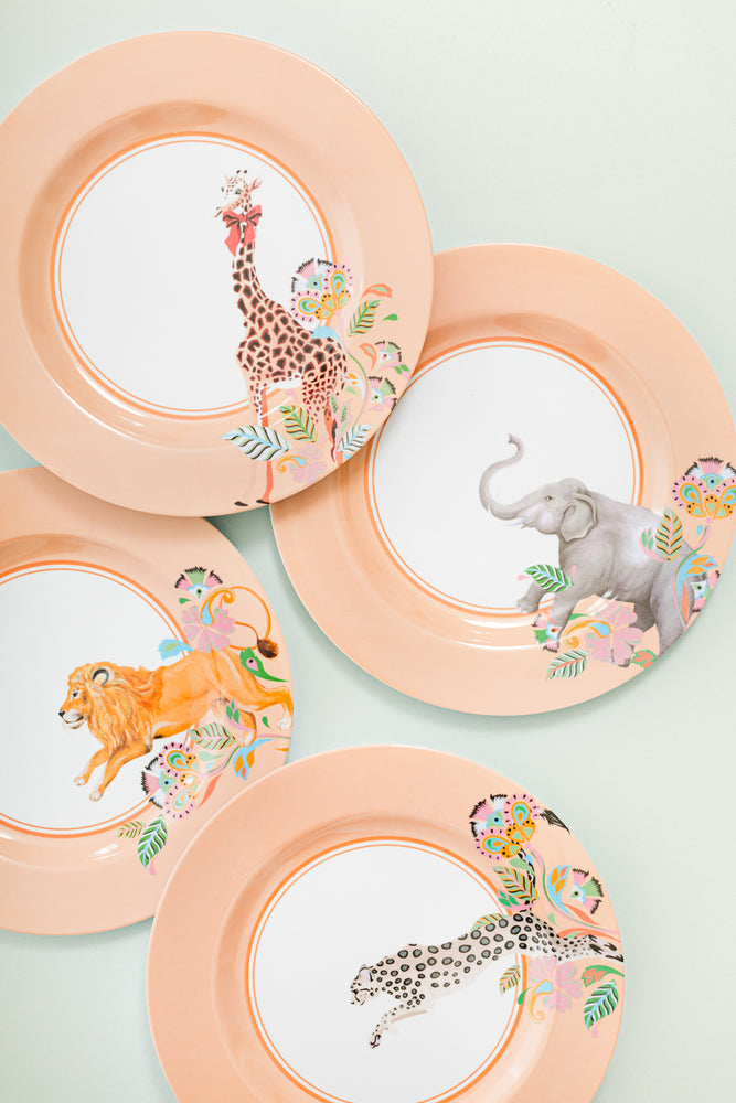 Yvonne Ellen Animal Picnic Dinner Plates (Set of 4)
