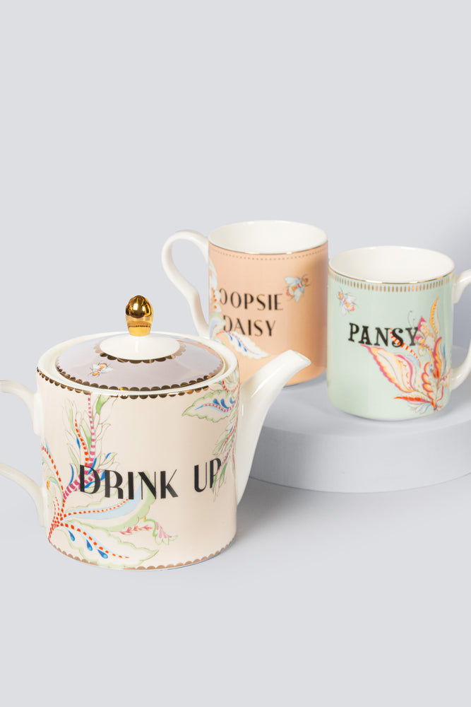 Yvonne Ellen Floral Teapot & 2 Small Mugs Set