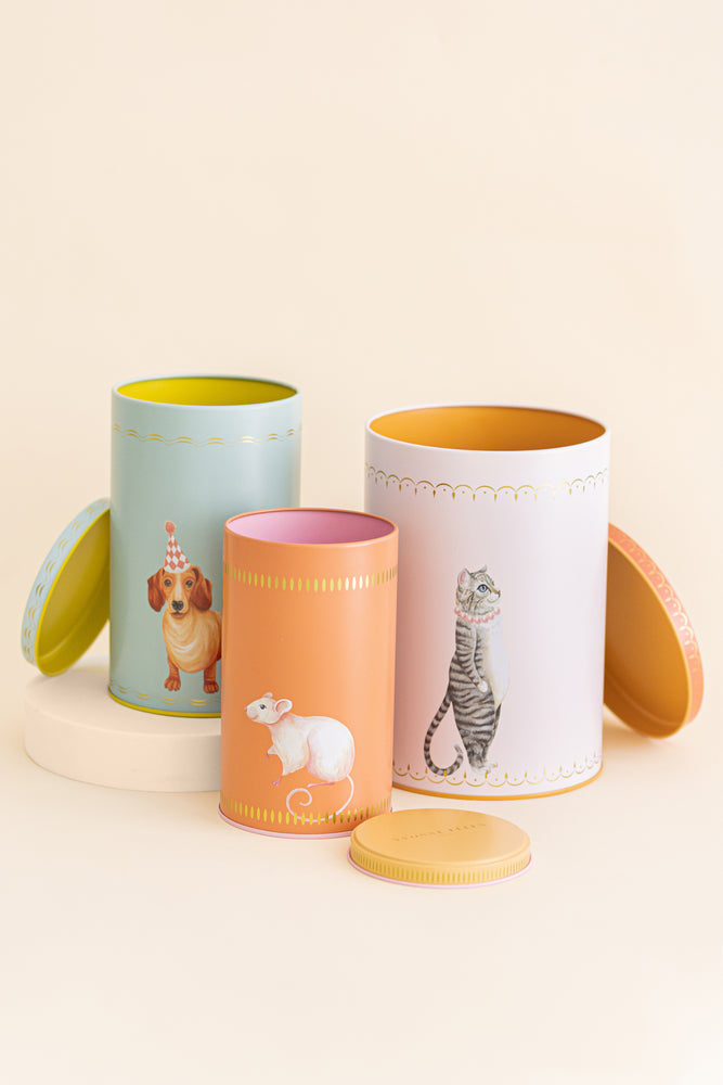 Yvonne Ellen Pussy/Sausage/Mousey Tall Cylinder Storage Tins (Set of 3)