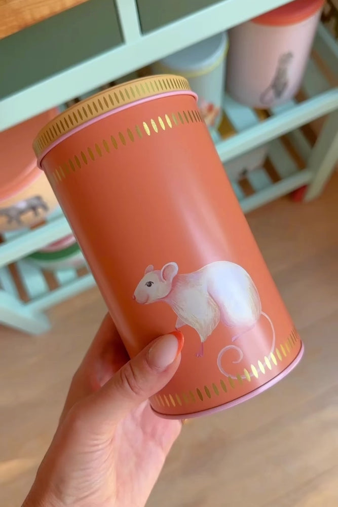 
                
                    Load and play video in Gallery viewer, Yvonne Ellen Pussy/Sausage/Mousey Tall Cylinder Storage Tins (Set of 3)
                
            