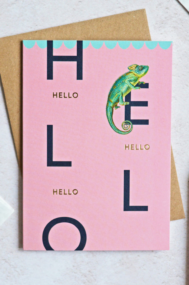 Yvonne Ellen Chameleon Hello Card