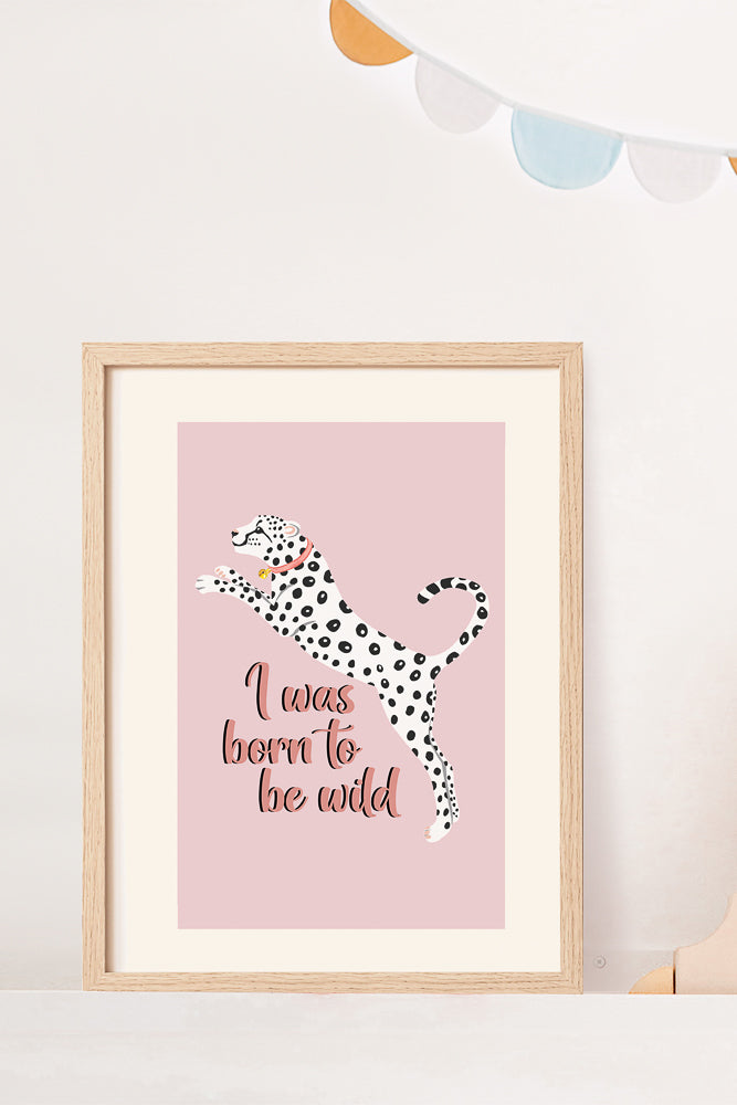 Yvonne Ellen Mini Kid's Leaping Cheetah Wall Print