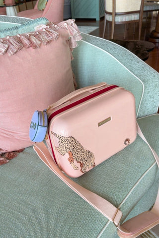 Vintage Pink & Cheetah Vanity Case