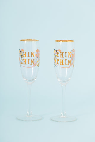 Yvonne Ellen Slogan Flute Glasses (Set of 2)