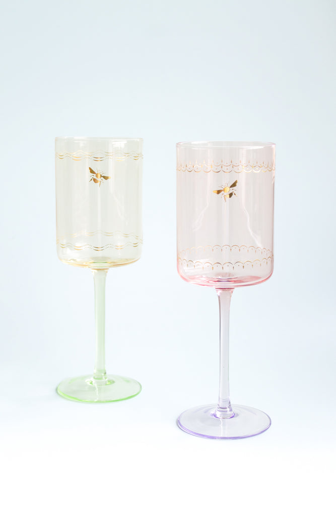 Yvonne Ellen Bee Wine Glasses (Set of 2)