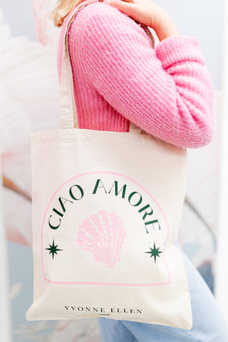 Yvonne Ellen Ciao Amore Cotton Tote Bag
