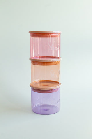 Stacking Glass Storage Jars (Set of 3)