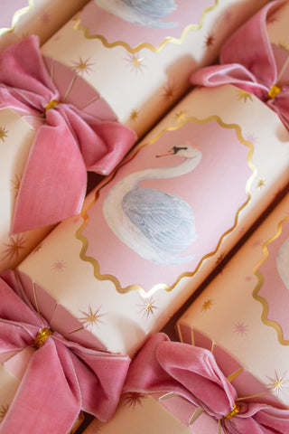 Pink Swan 13inch Christmas Crackers