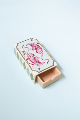 Tiger Matchbox Trinket Box