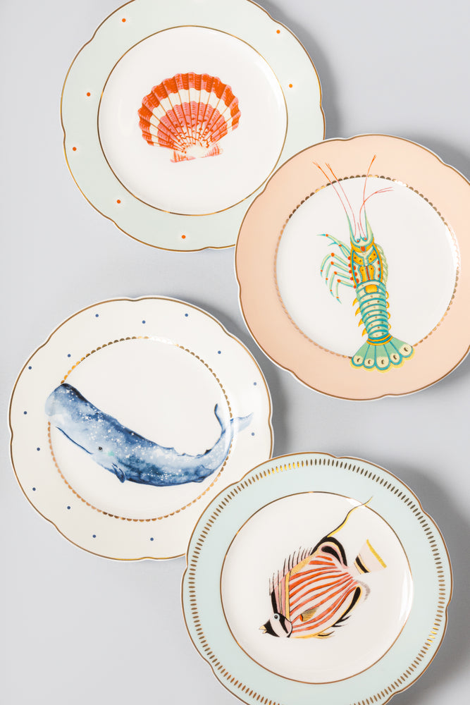 Yvonne Ellen Fishy Tea Plates (Set of 4)