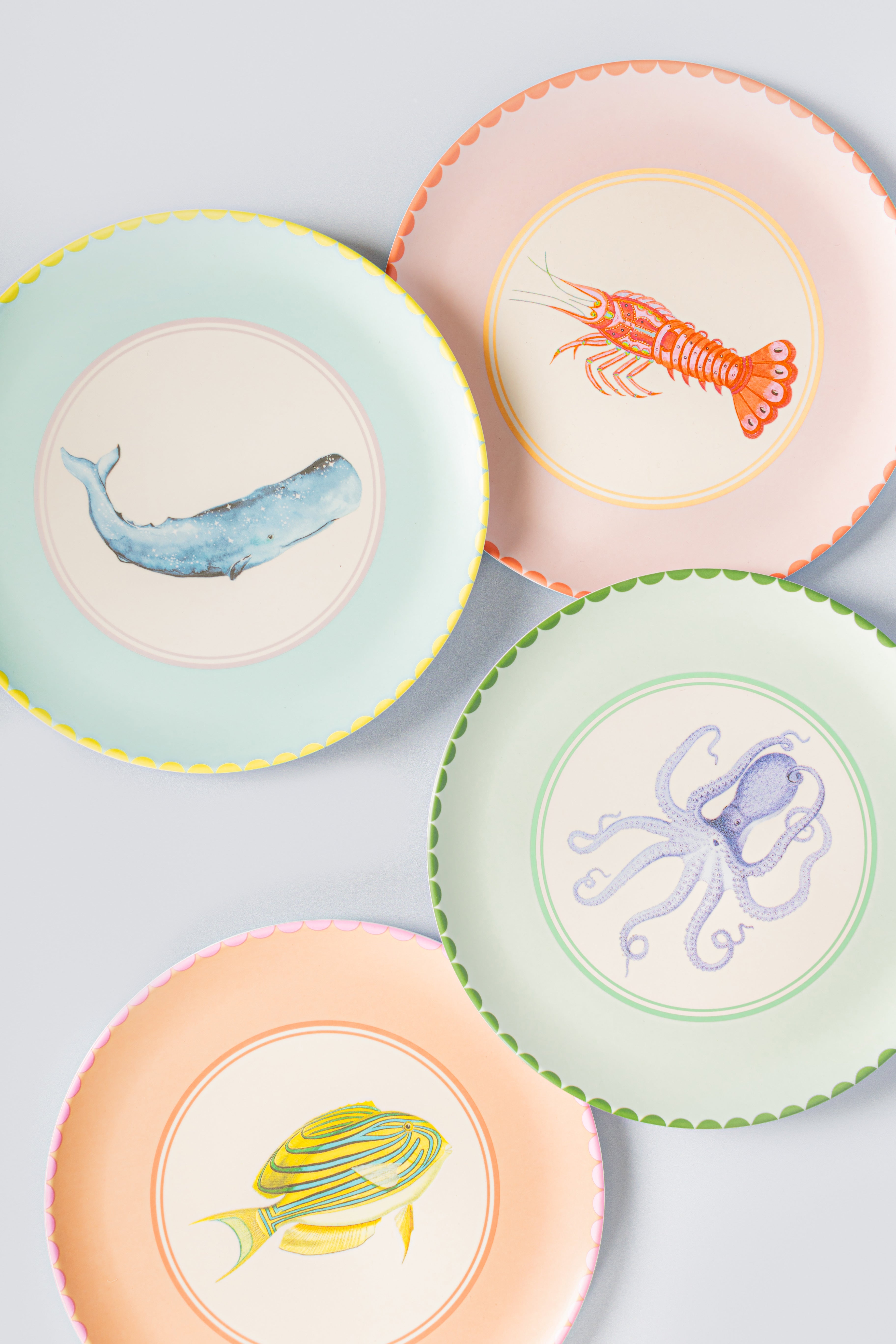 Yvonne Ellen Animal Melamine Dinner Plates (Set of 4)