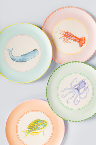 Yvonne Ellen Animal Melamine Dinner Plates (Set of 4)