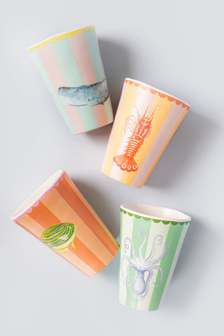 Yvonne Ellen Animal Melamine Tall Cups (Set of 4)