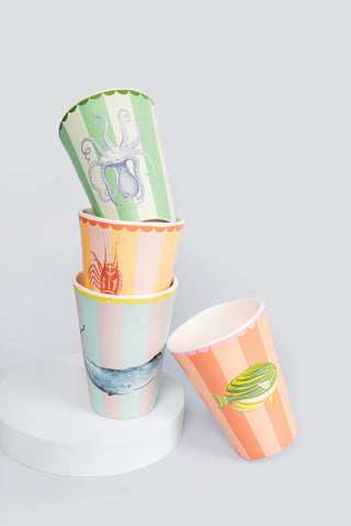 Yvonne Ellen Animal Melamine Tall Cups (Set of 4)