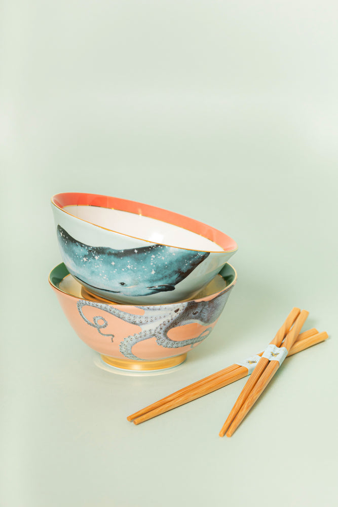 Yvonne Ellen Ramen Bowl with Chopsticks (Set of 2)