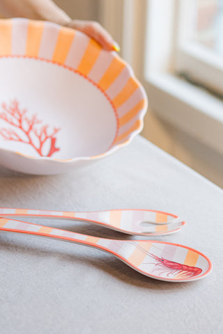 Yvonne Ellen Coral Melamine Serving Bowl