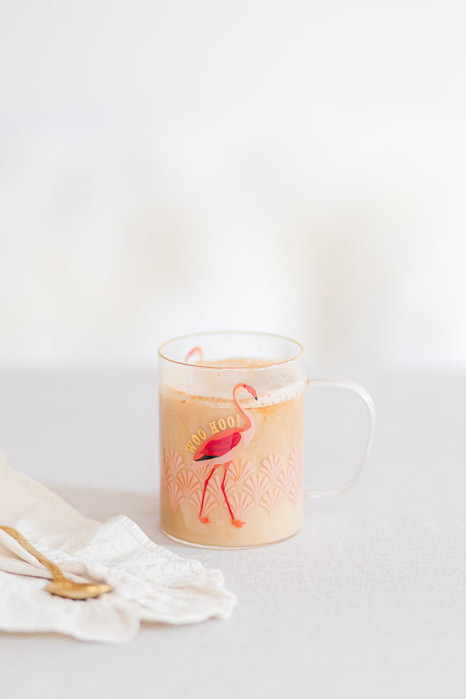 Yvonne Ellen Flamingo Glass Mug