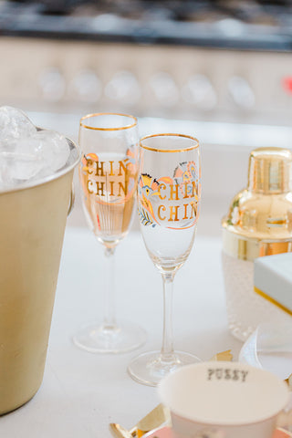 Yvonne Ellen Slogan Flute Glasses (Set of 2)