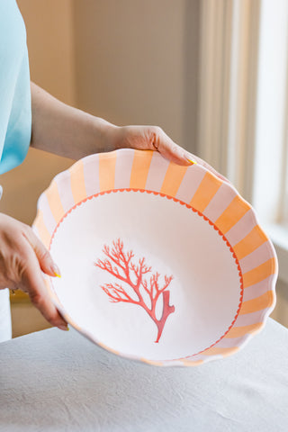 Yvonne Ellen Coral Melamine Serving Bowl