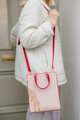 Vintage Pink Cheetah Mini Structured Tote