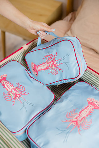 Pale Blue Lobster Packing Cube Set