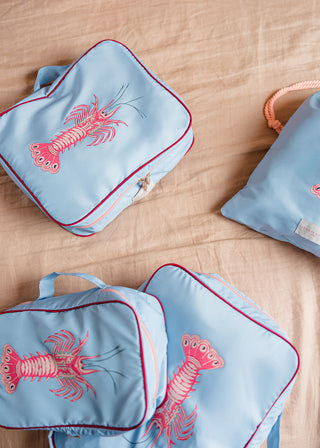Pale Blue Lobster Packing Cube Set