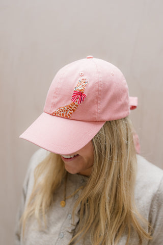 Vintage Pink Giraffe Bow Cap