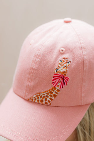 Vintage Pink Giraffe Bow Cap