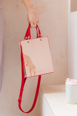 Vintage Pink Cheetah Mini Structured Tote