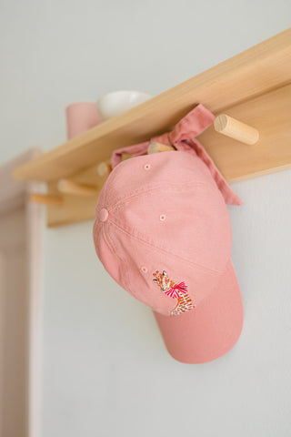 Vintage Pink Giraffe Bow Cap