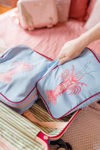 Pale Blue Lobster Packing Cube Set