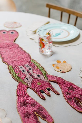 Lobster Beaded Table Runner