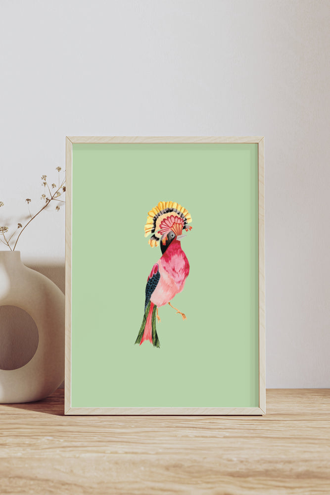 Yvonne Ellen Red Fancy Birdie Wall Print