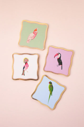 Birds Cork Back Coasters (Set of 4)