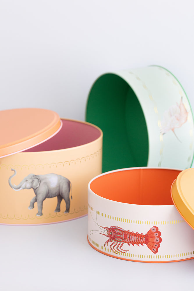 Yvonne Ellen Lobster/Elephant/Ibis Round Cake Tins (Set of 3)
