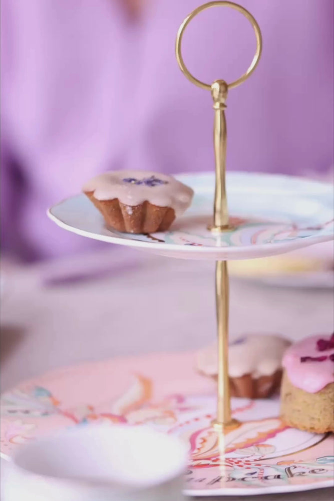 
                
                    Load and play video in Gallery viewer, Yvonne Ellen Floral Two Tier Cake Stand
                
            