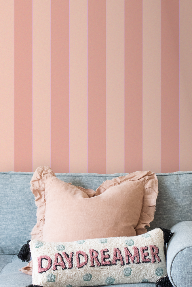 Yvonne Ellen Candy Stripe Wallpaper, Pink