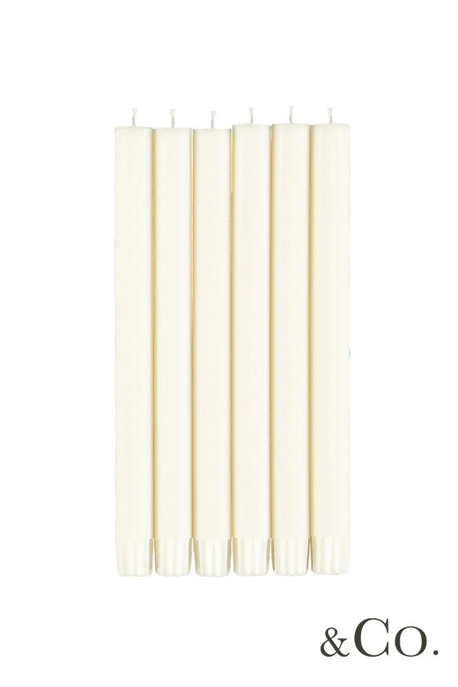British Colour Standard White Candles (Set of 6)