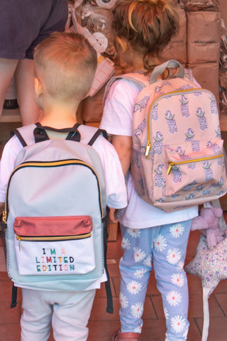 Yvonne Ellen Mini Kid's Cheetah Backpack, Peach