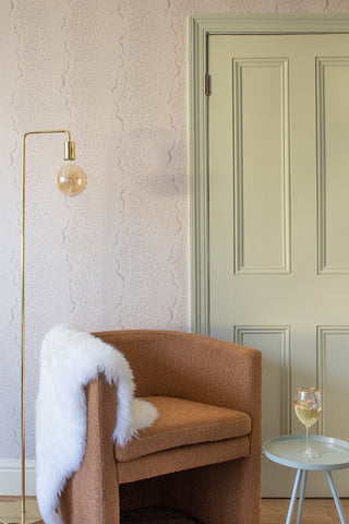 Yvonne Ellen Safari Ribbon Wallpaper Oyster Pearlised