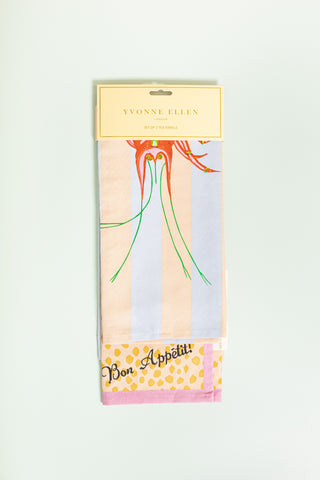 Yvonne Ellen Lobster/Bon Appetit Tea Towels (Set of 2)
