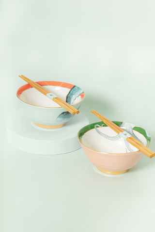 Yvonne Ellen Ramen Bowl with Chopsticks (Set of 2)
