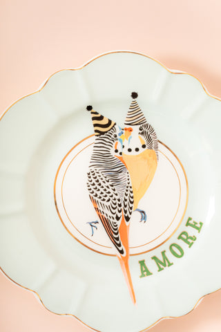 Yvonne Ellen Parrots Flower Plate 23cm