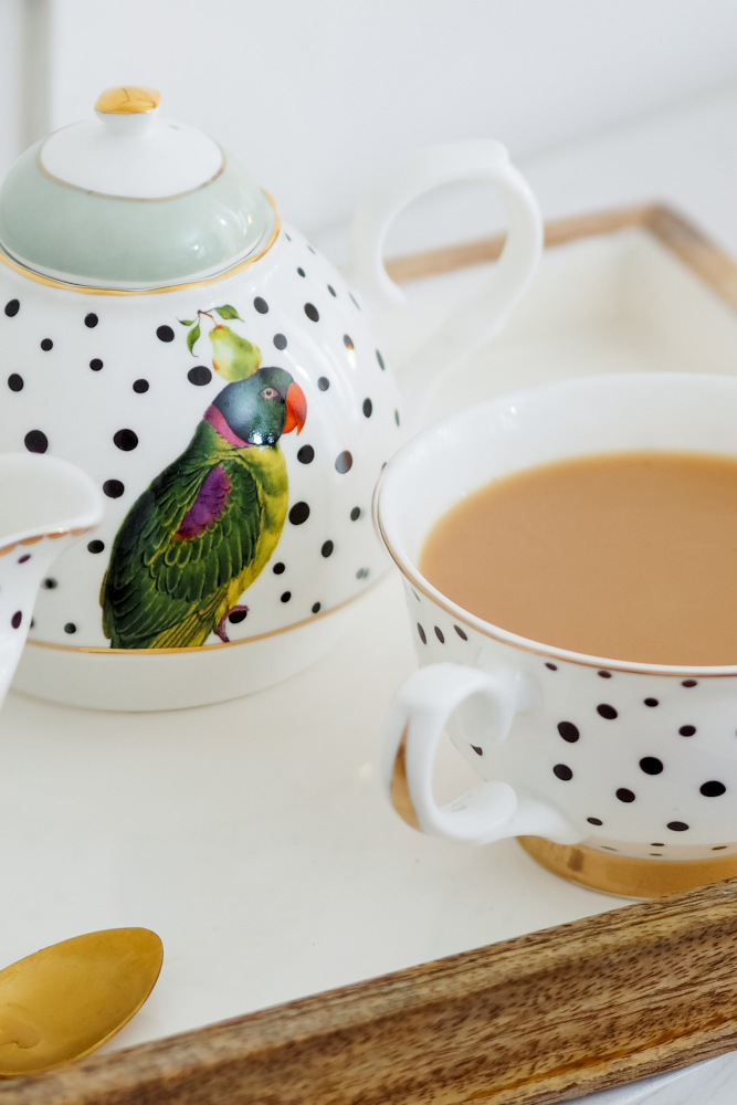 Parrot Polka Dots Tea For One Set