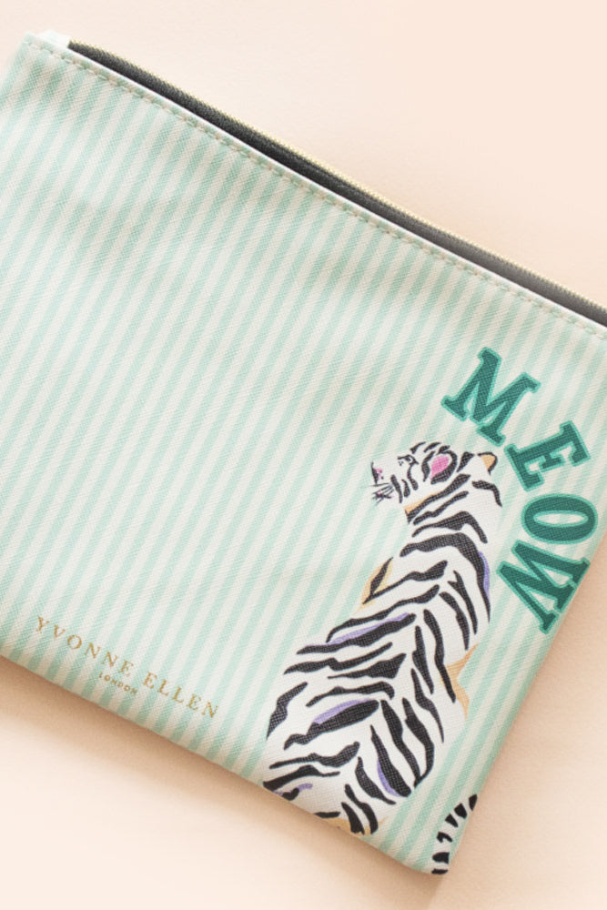 'Meow' Tiger Zip Pouch