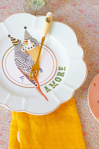 Yvonne Ellen Parrots Flower Plate 23cm