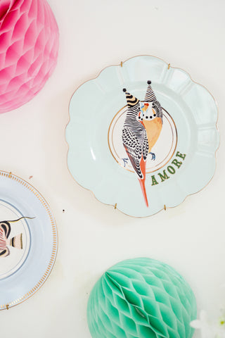 Yvonne Ellen Parrots Flower Plate 23cm