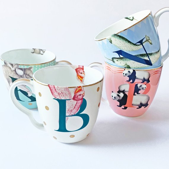 Yvonne Ellen Alphabet Mug, N for Narwhal