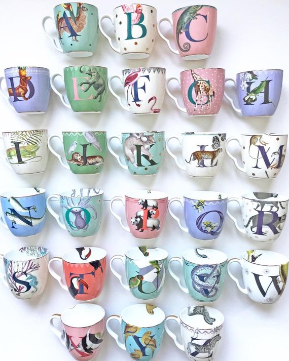 Yvonne Ellen Alphabet Mug, N for Narwhal