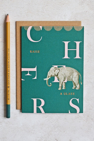 Yvonne Ellen Elephant Cheers Card